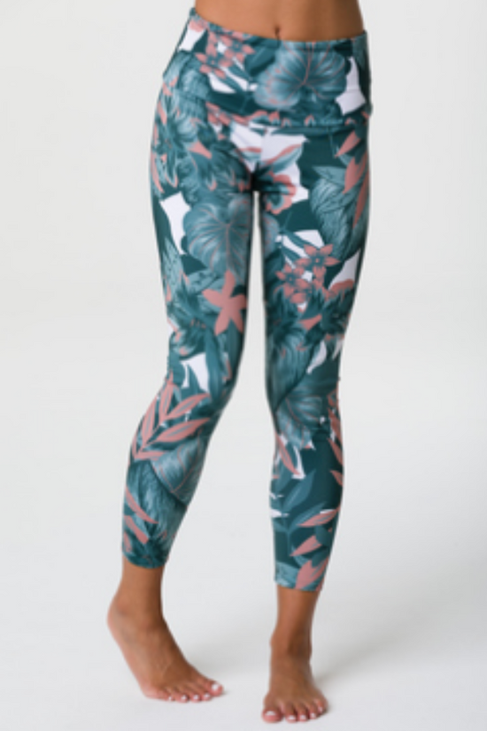 Image Title Onzie High Basic Midi Leggings - Tropical Camo
